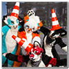 Eurofurence 2014 fursuit photoshoot. Preview picture of Yuki, Chronowolf, Kanouky, …